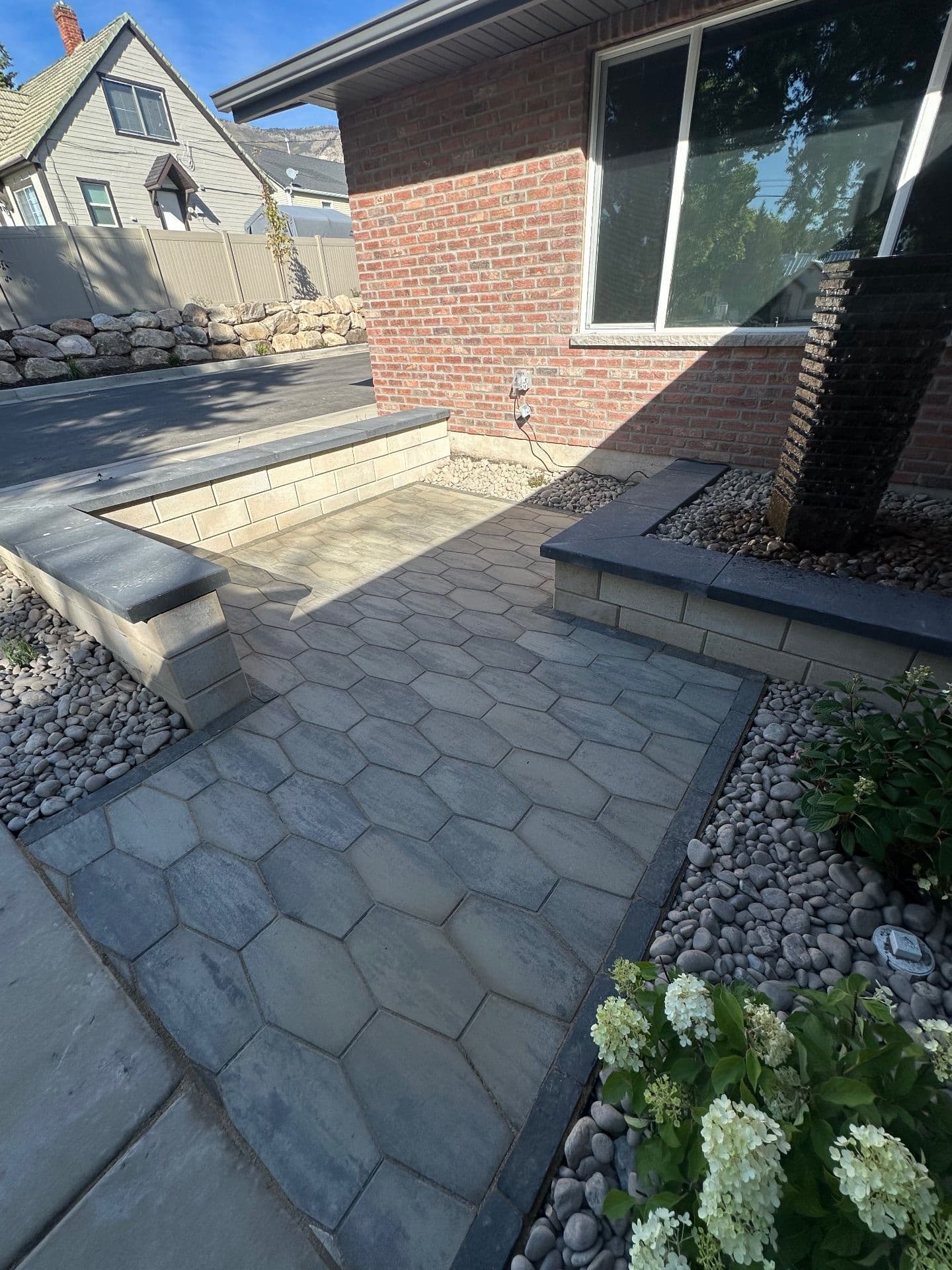 Gallery photos for Hexa Pavers and Rock Features Revamp Outdoor Space: Image #1