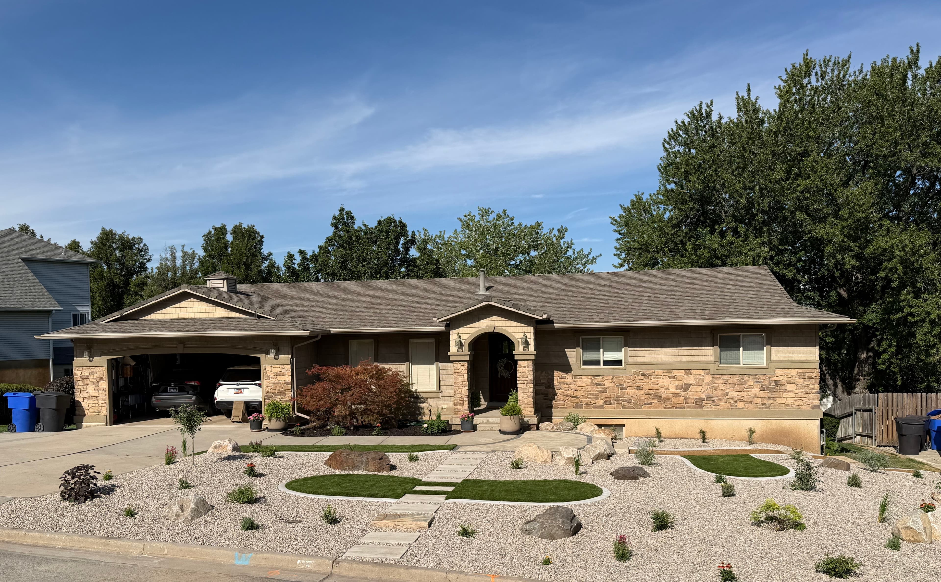 Project Perry Utah Front Yard Gets Artificial Turf Pavers and Xeriscape Makeover image