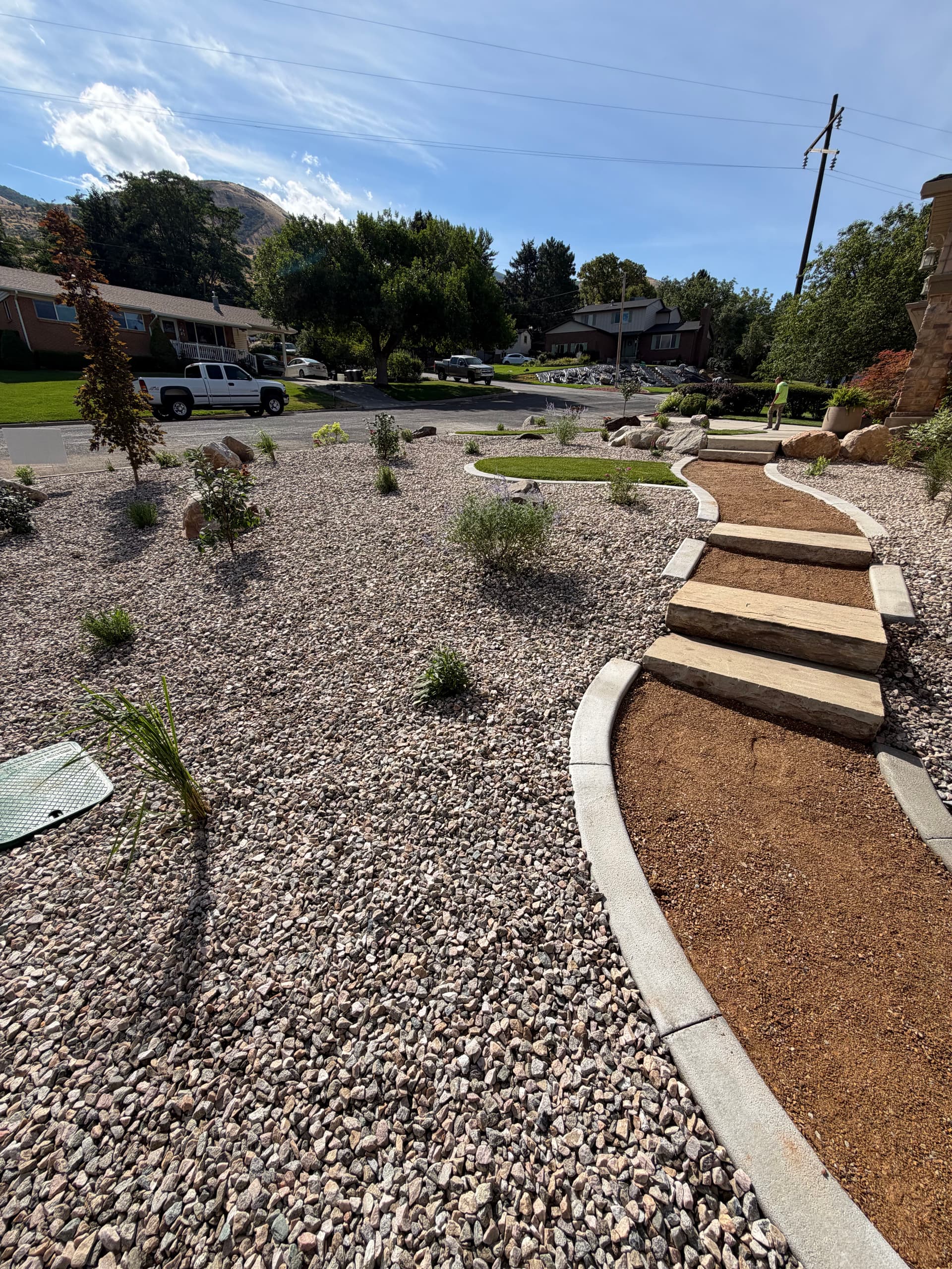 Gallery photos for Perry Utah Front Yard Gets Artificial Turf Pavers and Xeriscape Makeover: Image #4