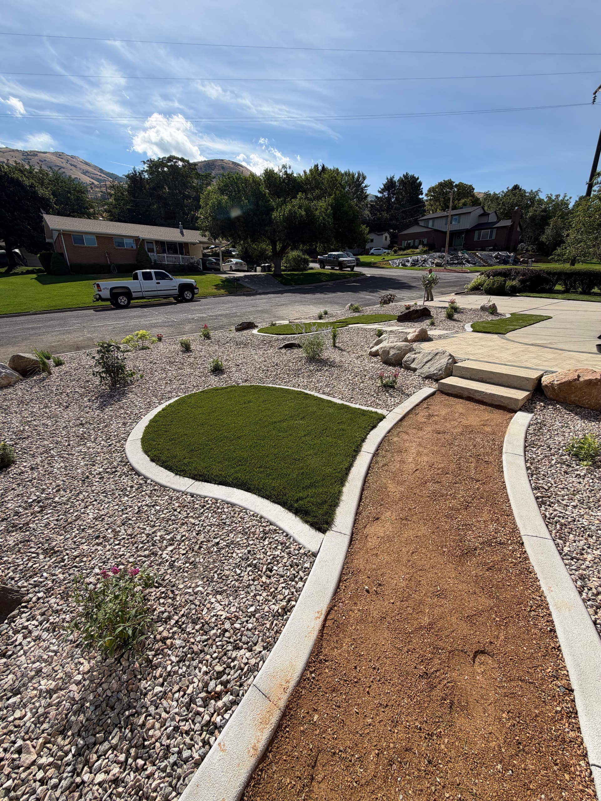 Gallery photos for Perry Utah Front Yard Gets Artificial Turf Pavers and Xeriscape Makeover: Image #5