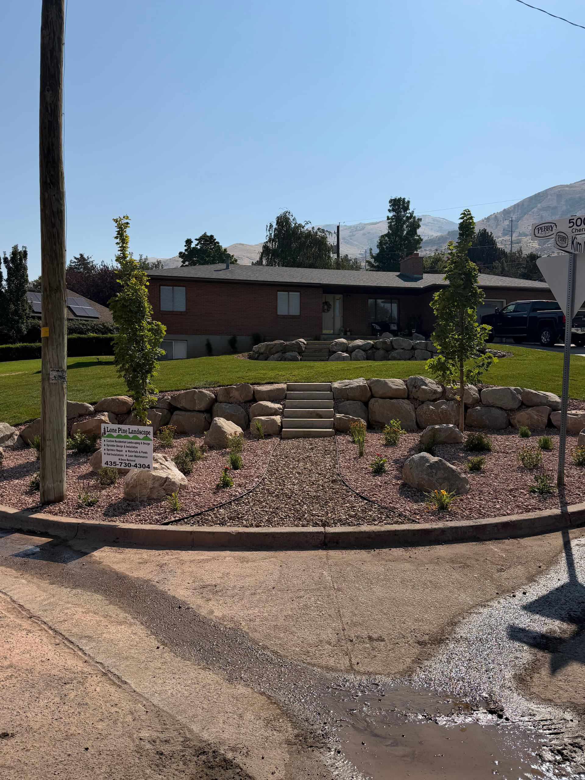 Sloped Front Yard Turned Usable Space in Perry Utah image